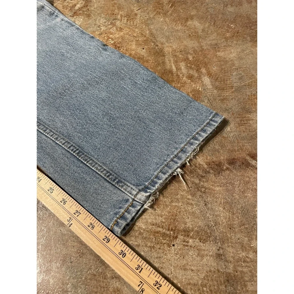 Vintage Levi's 505 Regular Fit Distressed Faded‎ Blue Denim Jeans 36W x 30L *